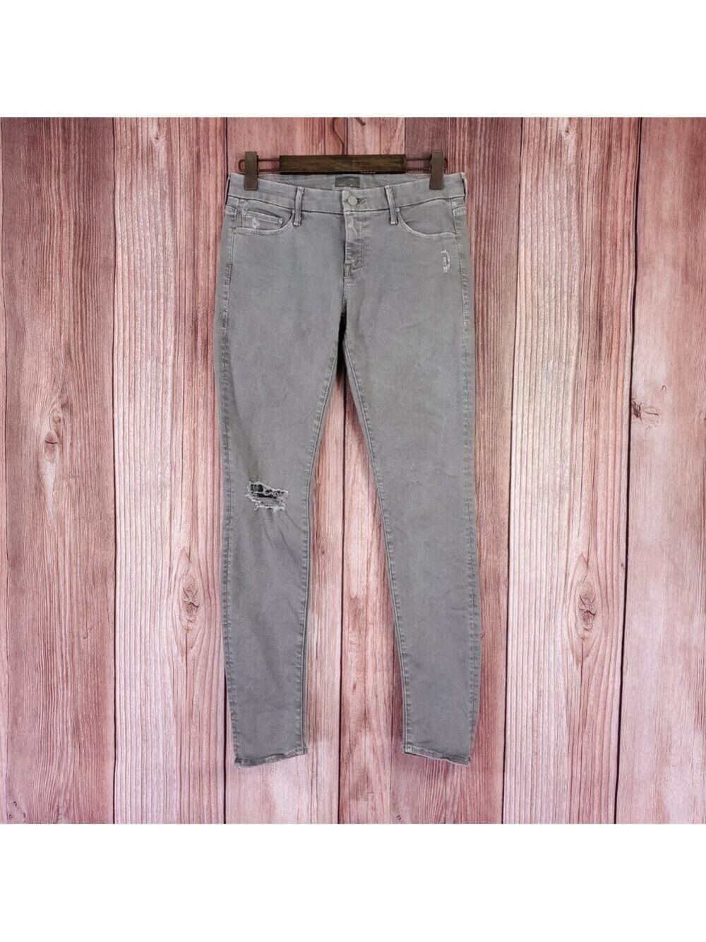 Mother Womens Size 29 The Looker Blow Out Graphite Distressed Denim Jeans
